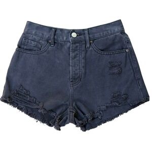PacSun Vintage High Rise Distressed Denim Shorts Washed Black Size 24 Cut Off